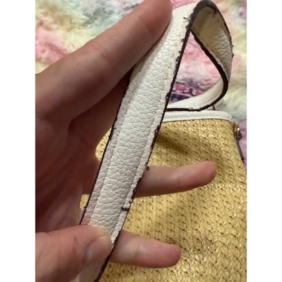 Steve Madden Straw Tote Natural White Crossbody Bag EUC - Picture 9 of 15